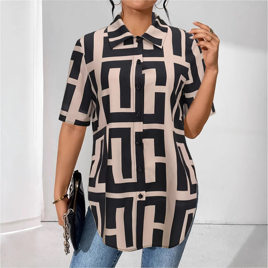 Printed Loose-fit Shirt Women&